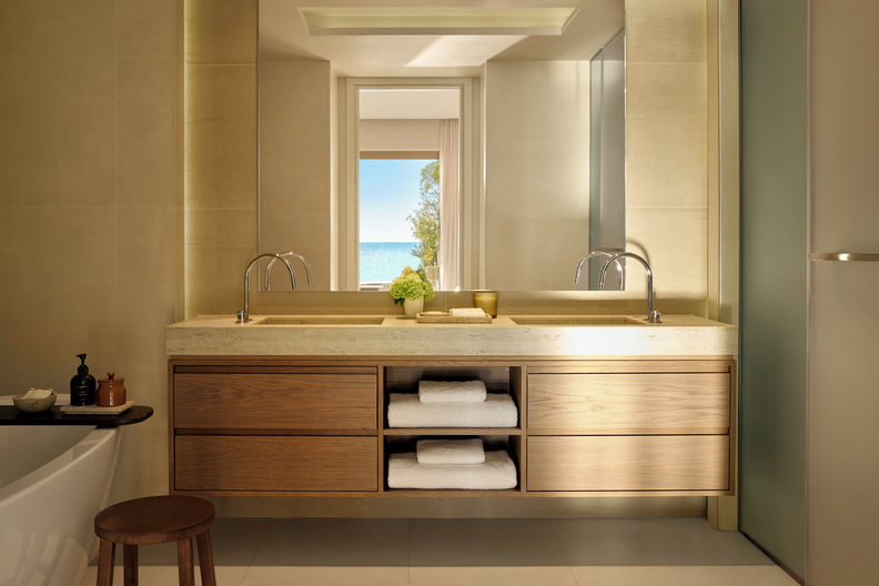 Tiara Holidays - Sani Club - two bedroom bungalow suite private pool beach front bathroom